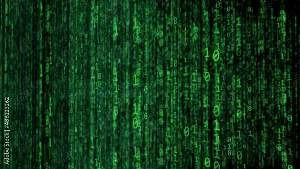 Grüne Matrix Binär Code Hintergrund Animation 