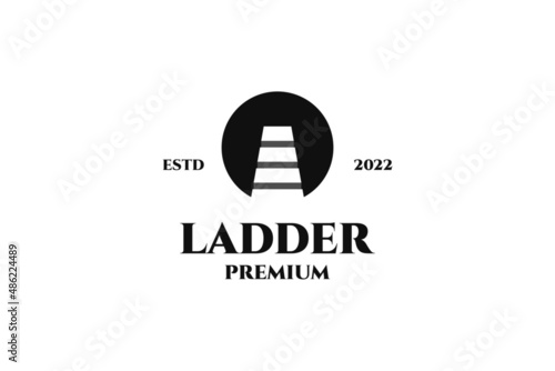 ladder stair logo design vector for company