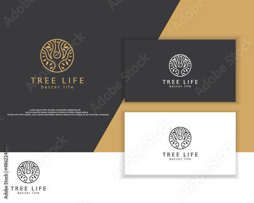 Tree vector icon. Nature trees vector illustration logo design.
