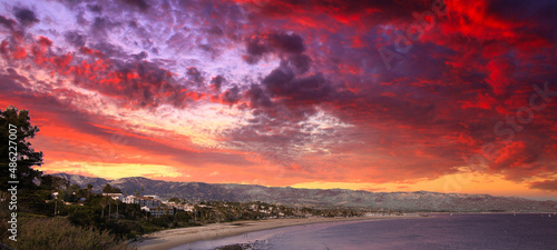 Views of Santa Barbara from the Mesa at sunset