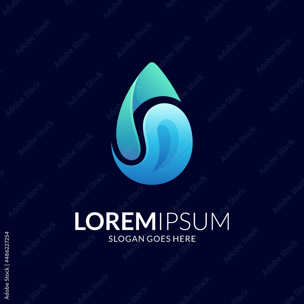 water drop logo design combination with simple and minimalist shape water drop logo design combination with simple and minimalist shape