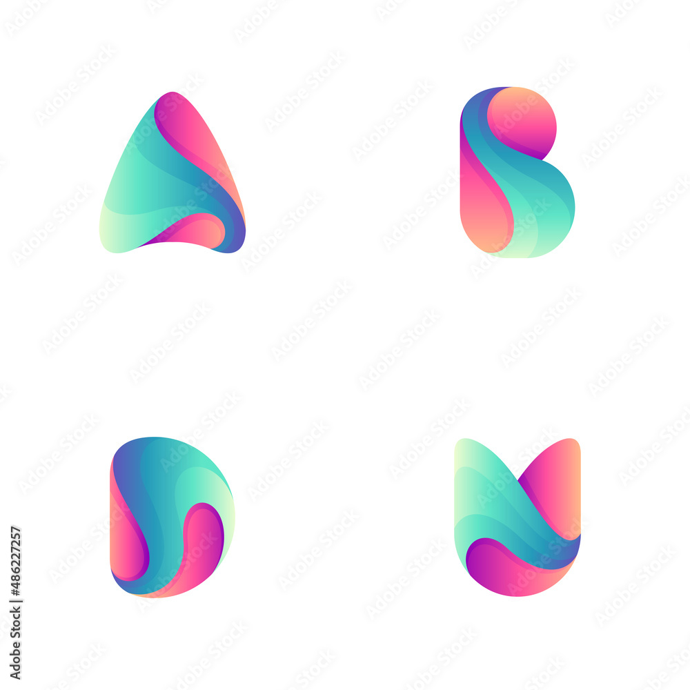 collection of combination capital letter logo templates with 3d shapes collection of combination capital letter logo templates with 3d shapes