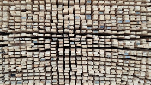 Wooden bars in rows and columns.