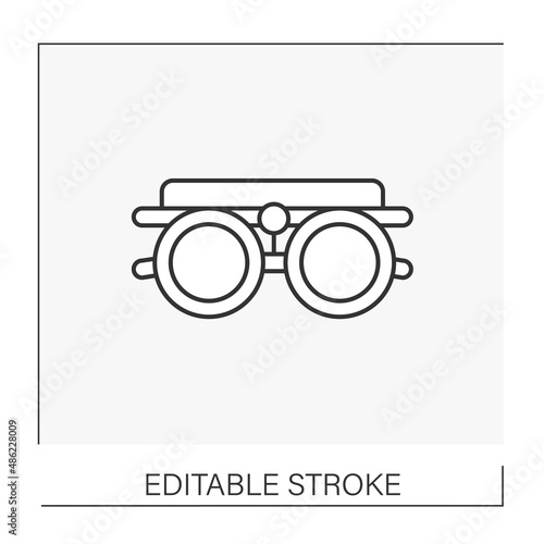  Vision line icon. Glasses checking eyesight. Ophthalmology Examination.Ophthalmology concept. Isolated vector illustration. Editable stroke