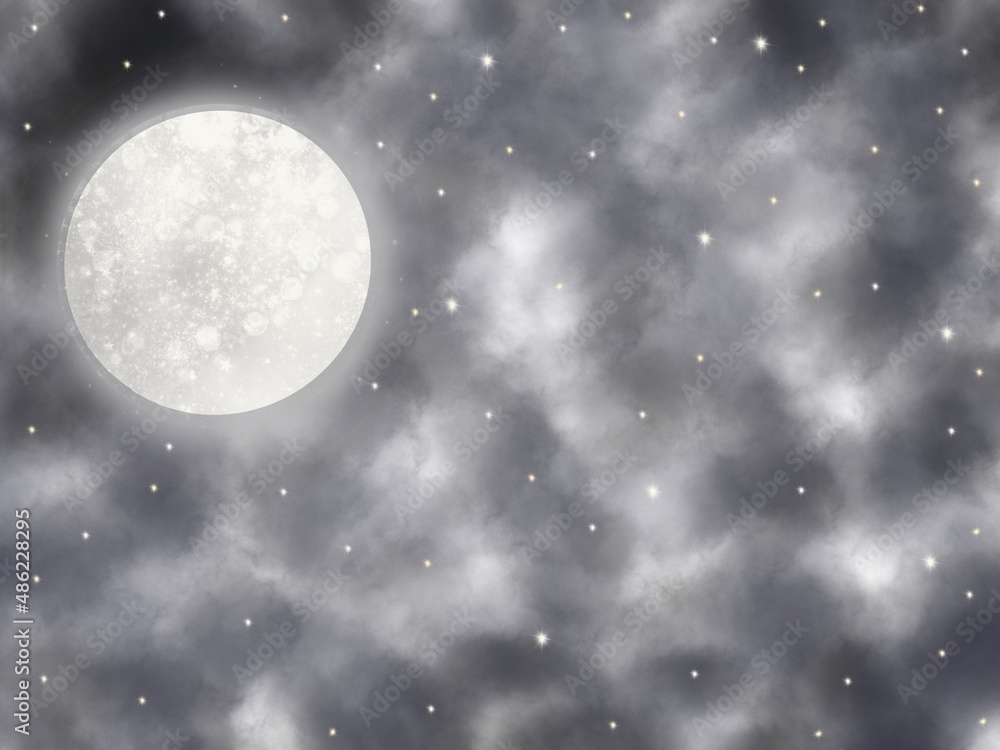 moon and stars background.