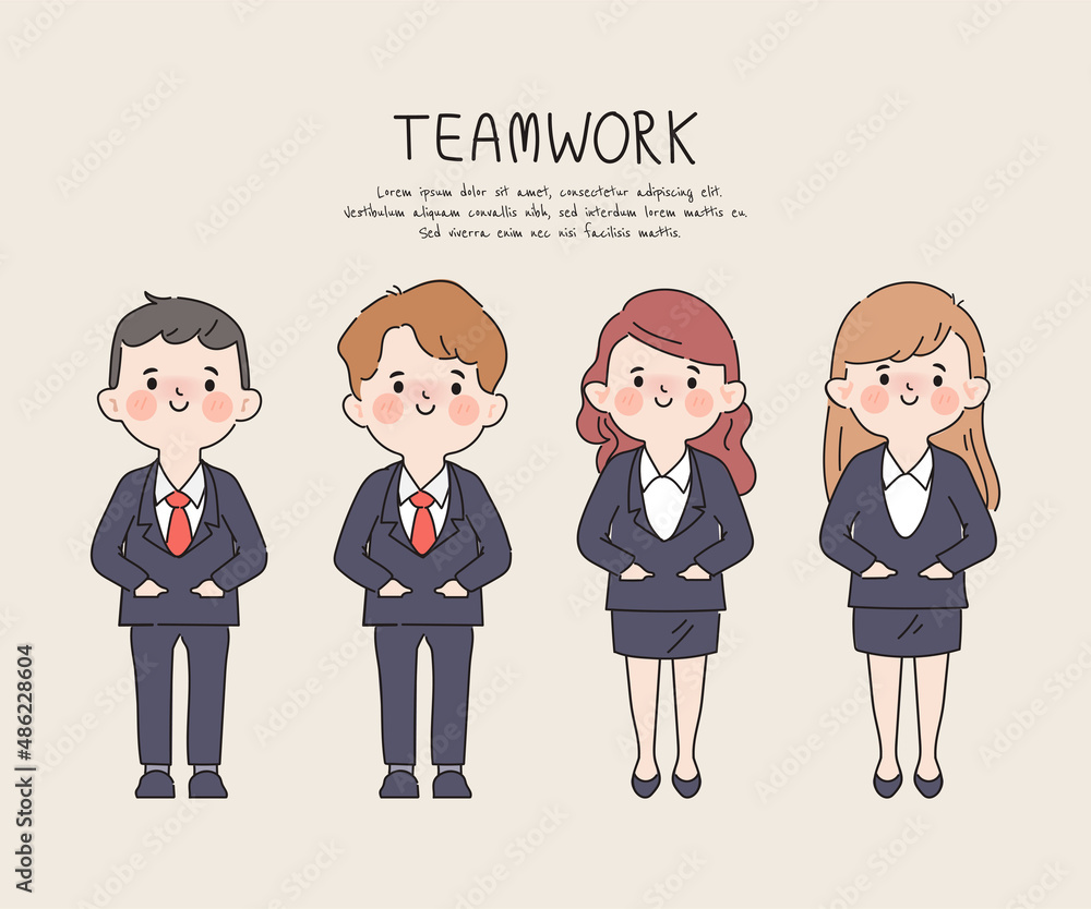 Hand drawn businessman and business woman teamwork clipart gesture character. Hand drawn businessman and business woman teamwork clipart gesture character.