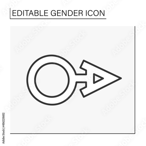  Aliagender line icon. Non-binary identity.Third gender not man or woman.Gender concept. Isolated vector illustration. Editable stroke photo