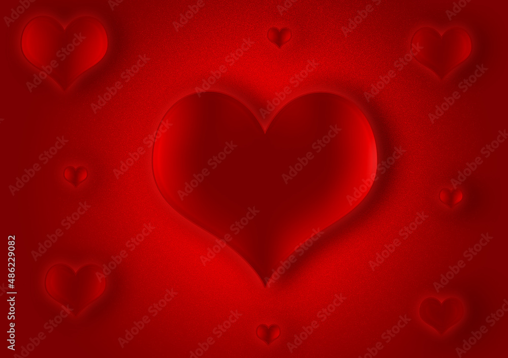 Red hearts love bubble background wallpaper design