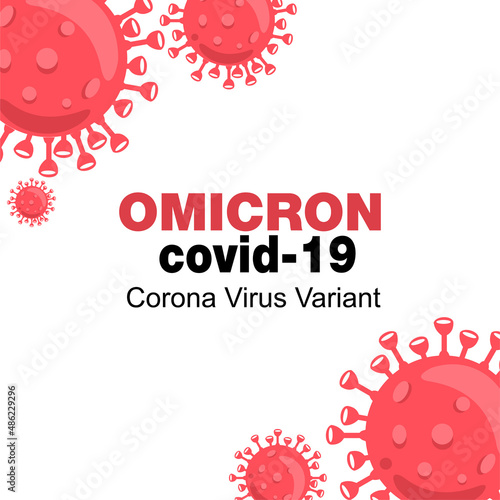 Omicron Variant is new variant of Covid 19 illustration background. Basic element graphic resources. Editable vector in EPS 10.