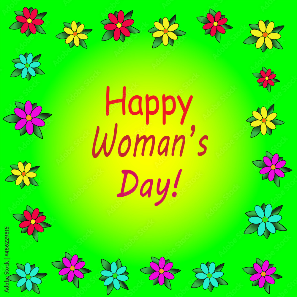 happy woman's day greeting card