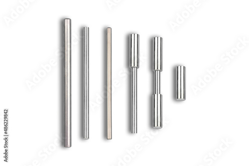 metal chrome tubes on a white background