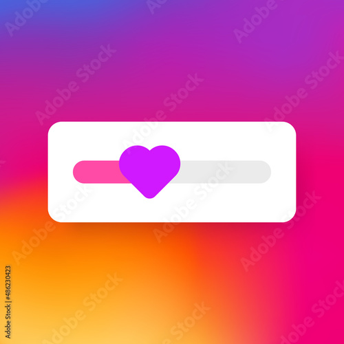 Love slider icon. Heart for social media. Scroll smile for apps and websites. Vector eps 10