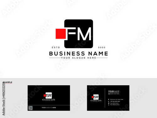 Letter FM logo design, modern Fm creative minimal monogram symbol