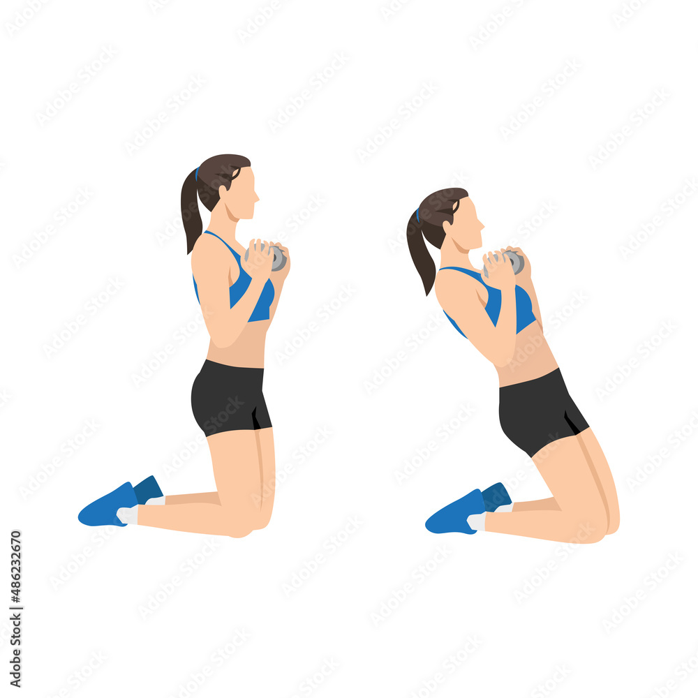 Woman doing Leaning camel exercise. Flat vector illustration isolated on white background Woman doing Leaning camel exercise. Flat vector illustration isolated on white background