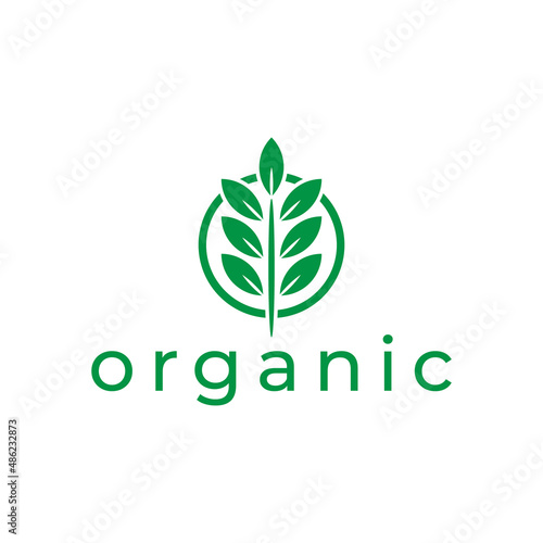 organic leaf nature logo design
