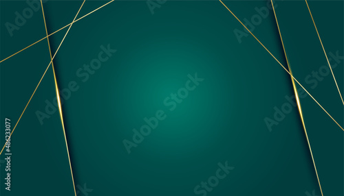 Modern simple 3D dark green black gold abstract background. Design for business card, presentation background, booklet, brochure, certificate, template, backdrop, and banner