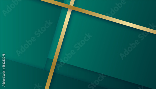 Modern simple 3D dark green black gold abstract background. Design for business card, presentation background, booklet, brochure, certificate, template, backdrop, and banner