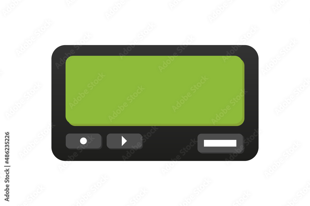 Pager, beeper wireless telecommunications device with green display. Vector icon, illustration. Pager, beeper wireless telecommunications device with green display. Vector icon, illustration.