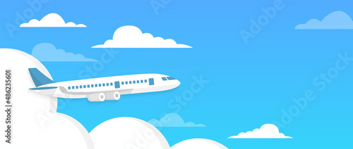 Flying airplane express delivery vector illustration