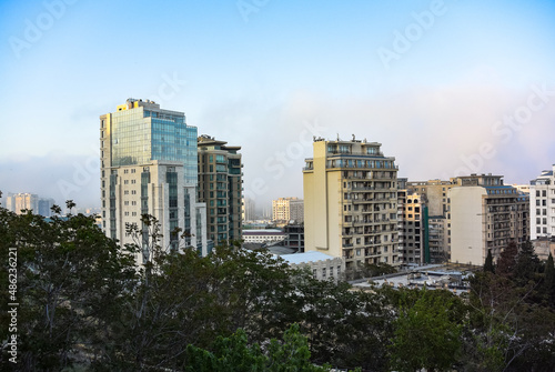 Azerbaijan - May 2019. Sights  buildings and streets of Baku. Spring in Baku.