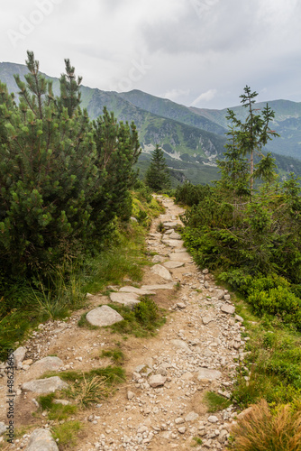 Hiking trail in Nizke Tatry mountains, Slovakia