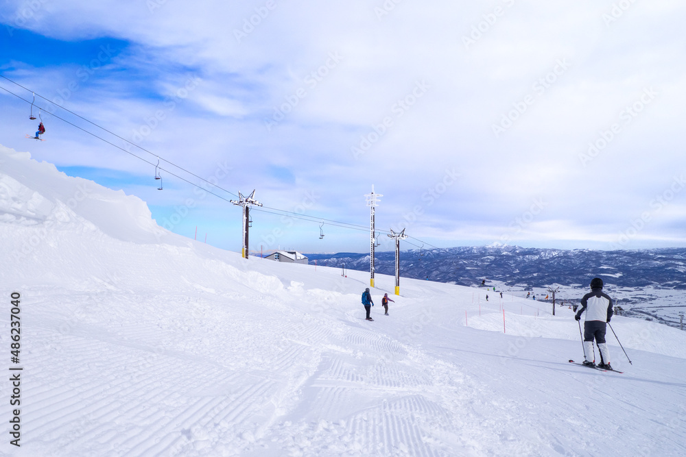 Gentle slope of a ski resort（Niseko, Hokkaido, Japan)