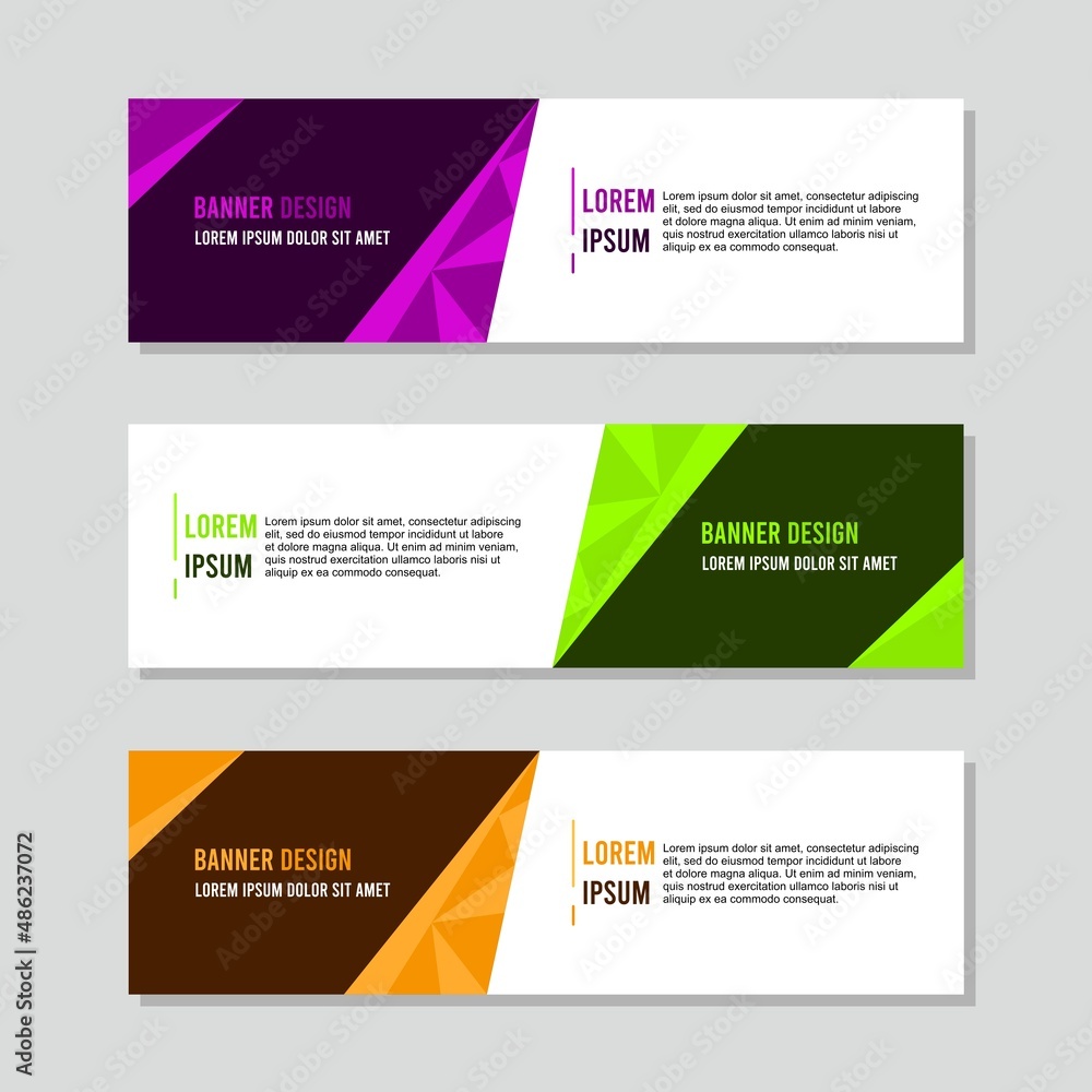Abstract geometric design banner web template