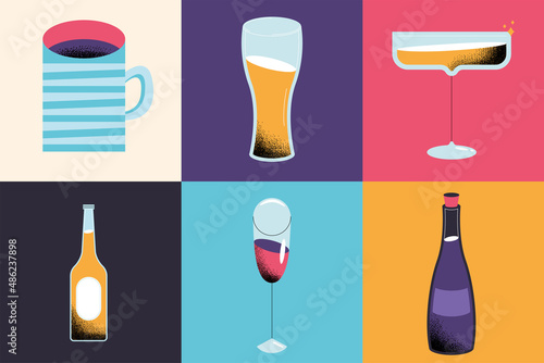 Fotografia, Obraz six toast cheers drinks