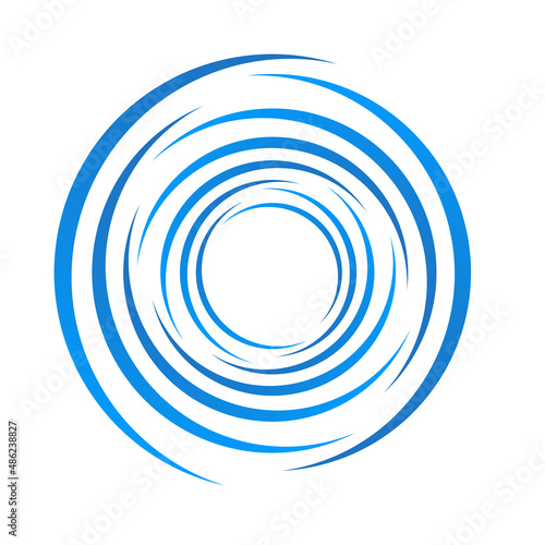 Spiral, swirl, twirl. Rotating segmented circle, circular swoosh circle design element, icon vector