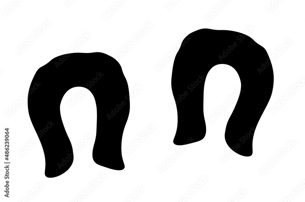 Horse paw footprint track. Vector steps in black color Horse paw footprint track. Vector steps in black color