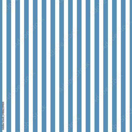 Vertical blue and white stripes background. Straight lines. Seamless and repeating pattern. Editable vector illustration.