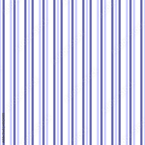 Color of year 2022 very peri seamless vertical striped pattern, vector illustration. Seamless pattern with violet lines on white. Stripes geometric background