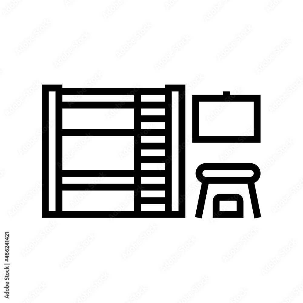 kid furniture line icon vector. kid furniture sign. isolated contour symbol black illustration kid furniture line icon vector. kid furniture sign. isolated contour symbol black illustration
