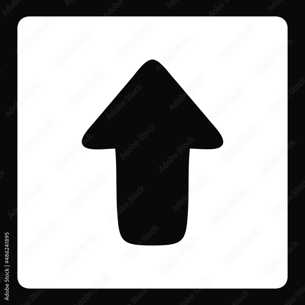 Up Arrow Icon. Up arrow icon vector in trendy flat style. Up arrow icon image, Up arrow icon illustration in square isolated on black background Up Arrow Icon. Up arrow icon vector in trendy flat style. Up arrow icon image, Up arrow icon illustration in square isolated on black background