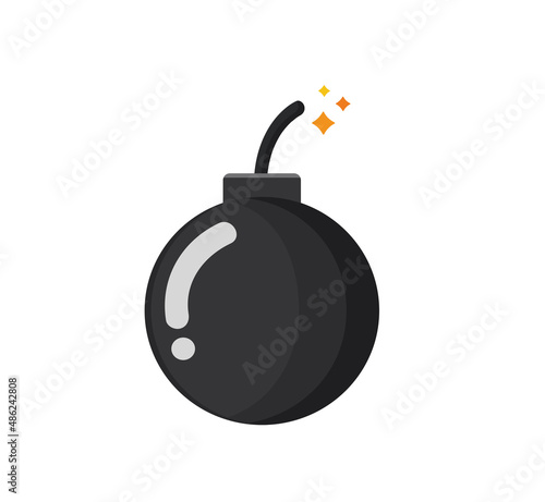 Bomb with sparkles. vector illustration