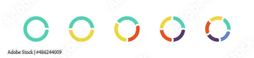 Circle arrows for infographic. Isolated flat diagram 5 steps icon. Abstract vector