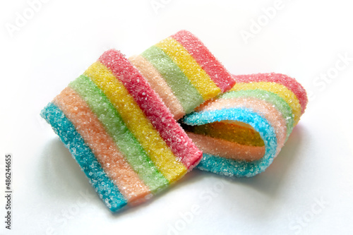 marmalade candy in the form of a ribbon of rainbow colors