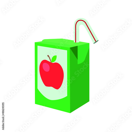 Apple juice box with straw snack vector emoji