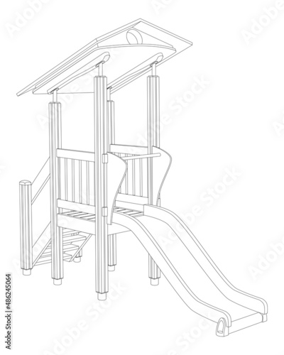 Black and white children's slide