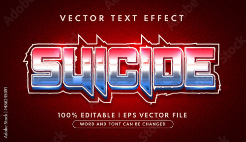 Suicide 3d editable text effect style