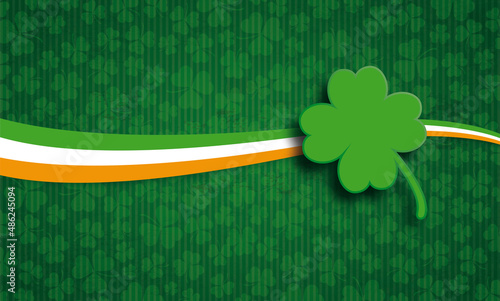 Long St Patricks Day Shamrock Irish Flag Banner