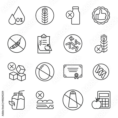 Healthy Food icons set . Healthy Food pack symbol vector elements for infographic web