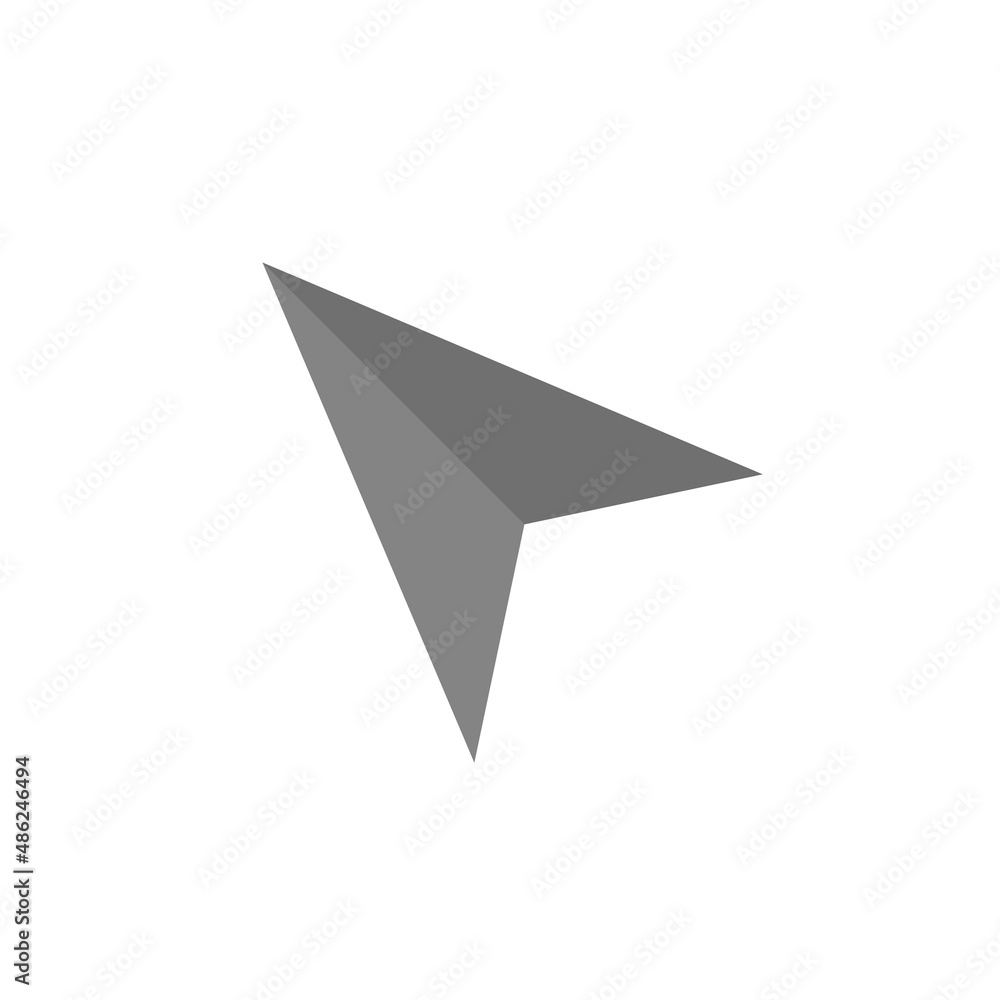 Cursor grey flat vector icon Cursor grey flat vector icon