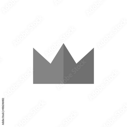 Crown grey flat vector icon