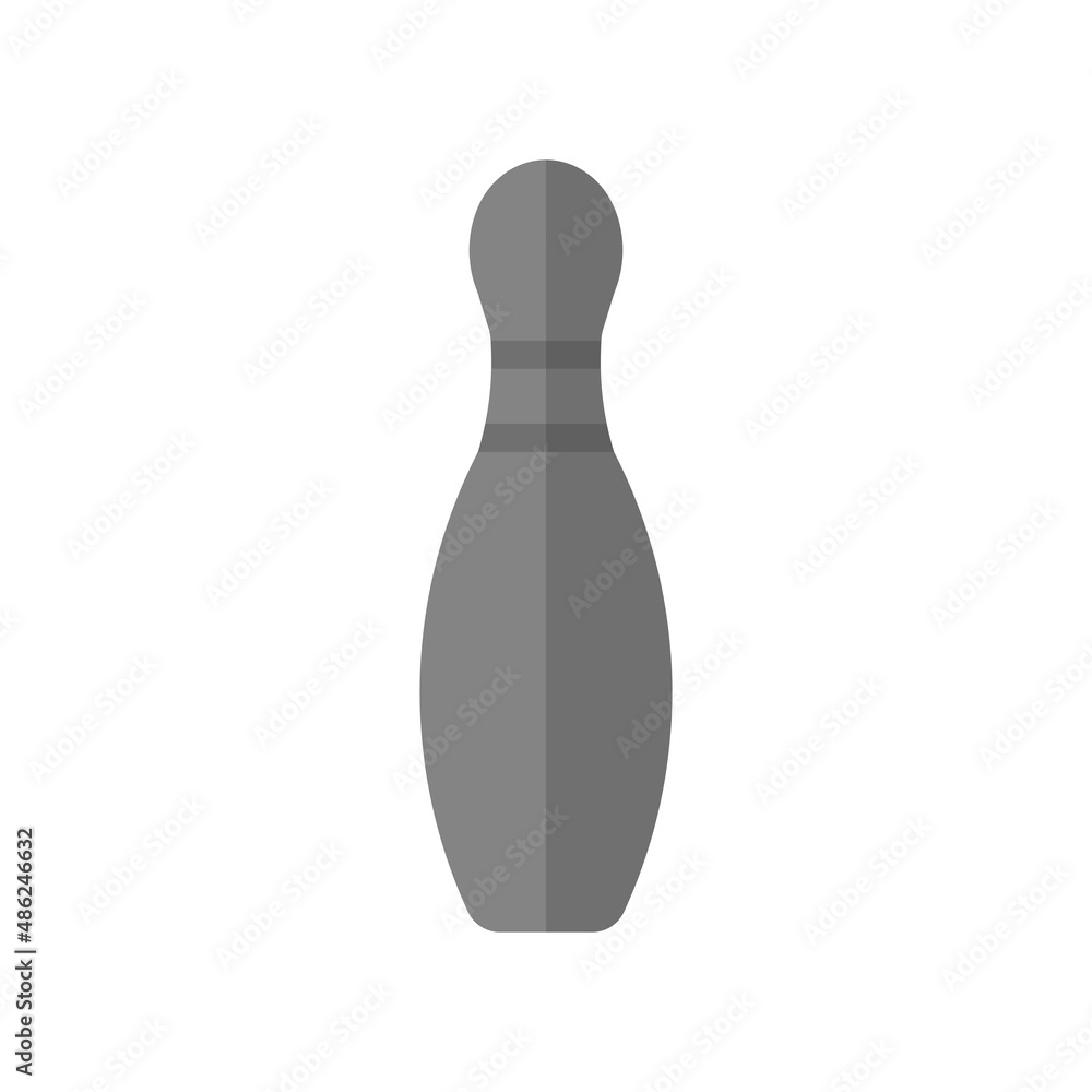Bowling pin grey flat vector icon Bowling pin grey flat vector icon