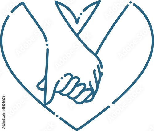 恋人　握手　手を握る　両手　手　ハート　青