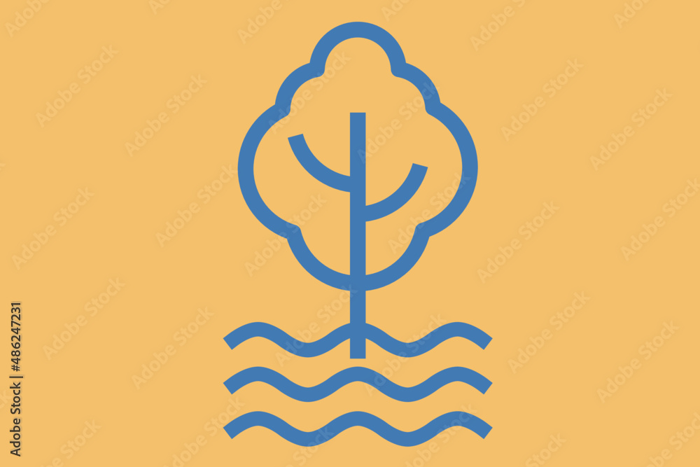 Sea level rise icon graphic, floods. Climate change impact and effect icon. Color flat design illustration. Vector. Sea level rise icon graphic, floods. Climate change impact and effect icon. Color flat design illustration. Vector.