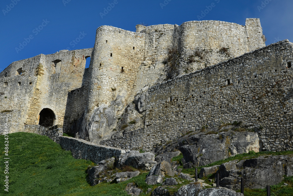 Castles of Europe. Spissky castle. Castles of Slovakia. Ruins of a medieval castle. High quality photo