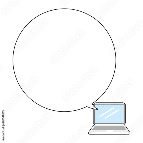 吹き出し ノートパソコン