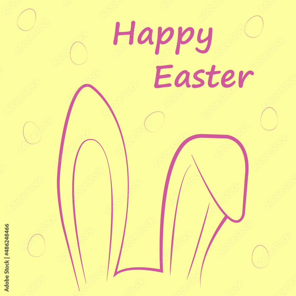 Happy easter. Greeting card with the image of rabbit ears. Vector illustration. Happy easter. Greeting card with the image of rabbit ears. Vector illustration.